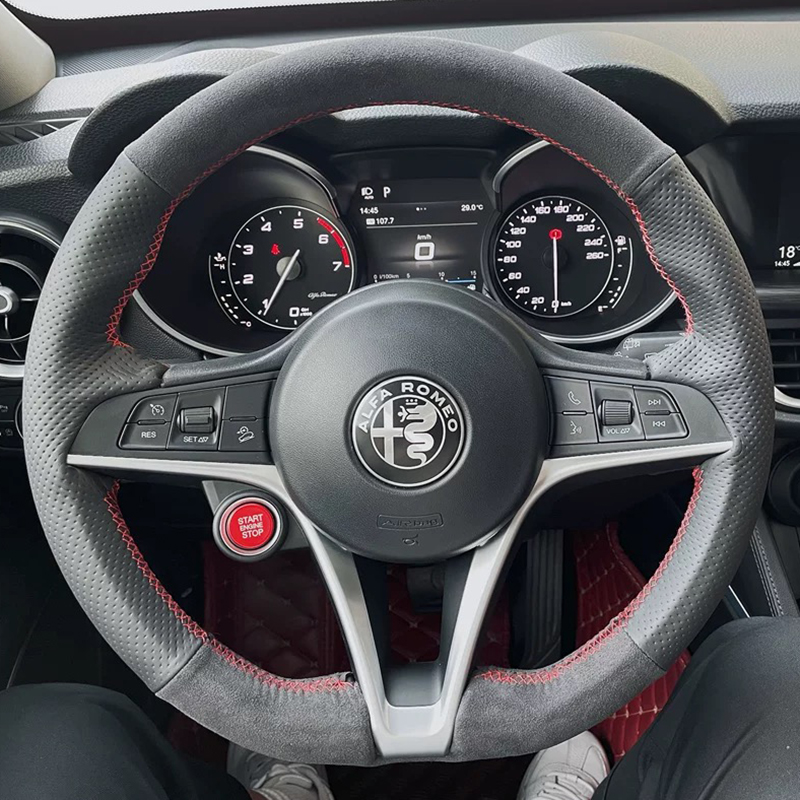 Für Alfa Romeo Giulia Stelvio  – Car Steering Wheel Cover Anti Slip Breathable Bewertung und Preis