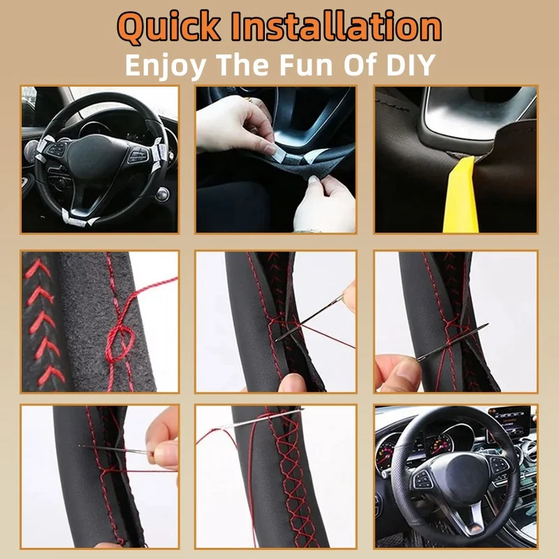 Auto Lenkrad Abdeckung Für Jag – Car Steering Wheel Cover Anti Slip Breathable Bewertung und Preis