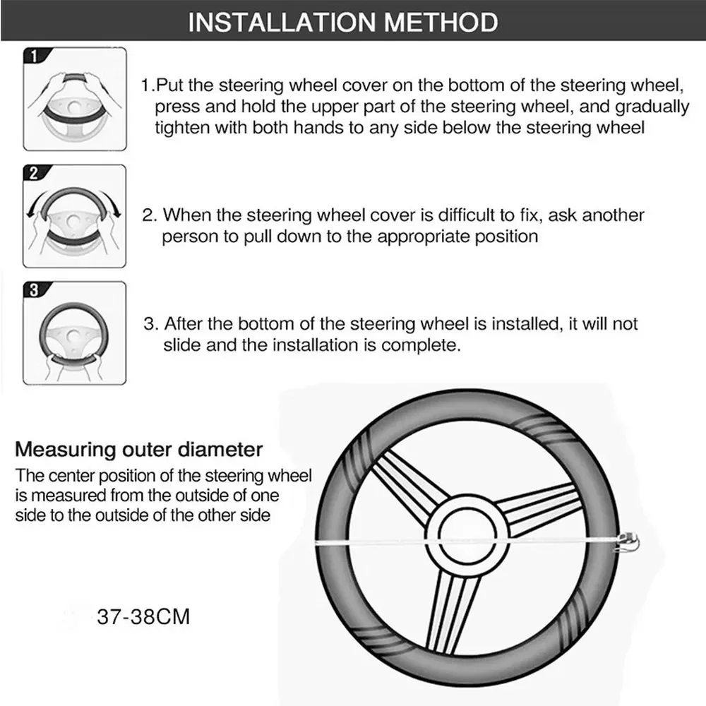 37-39cm Auto-Lenkradbezug Ruts – Car Steering Wheel Cover Anti Slip Breathable Bewertung und Preis