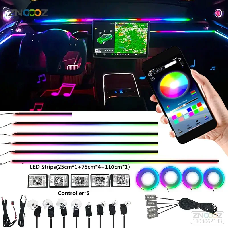 18IN1 Neon Auto Innen Umgebung – Led Ambient Interior Car Lights App Control Bewertung und Preis