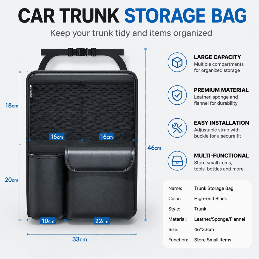 1 Stück Kcimo Hängender Koffer – Car Trunk Organizer Foldable Storage Box Bewertung und Preis